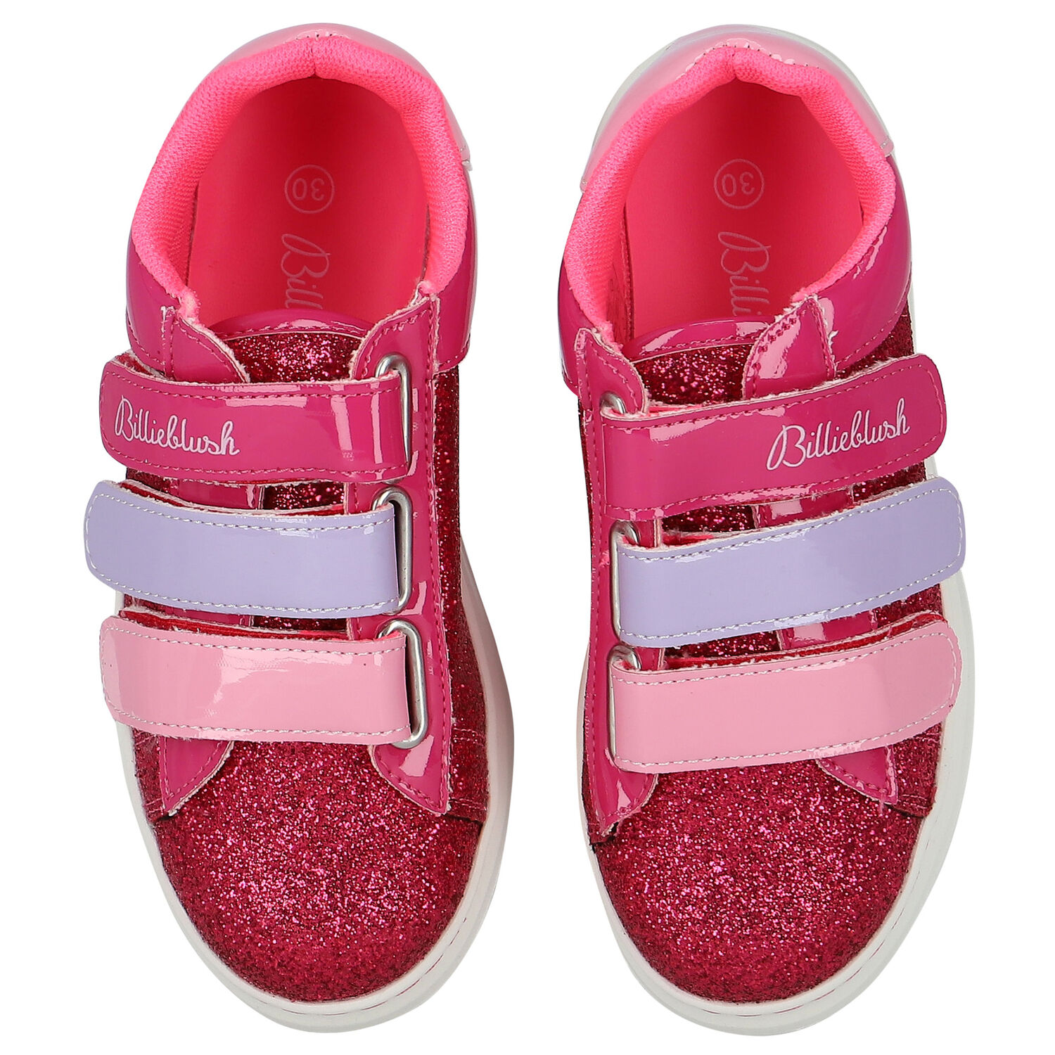 Girls Pink Logo Glitter Trainers, 1, hi-res image number null