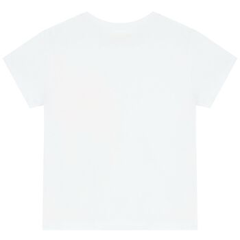 Girls White Sequins T-Shirt