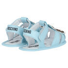 Blue Teddy Bear Logo Baby Sandals, 1, hi-res