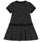 Girls Black Tweed Dress, 1, hi-res