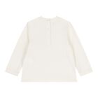 Younger Girls Ivory Cat Long Sleeve Top, 1, hi-res