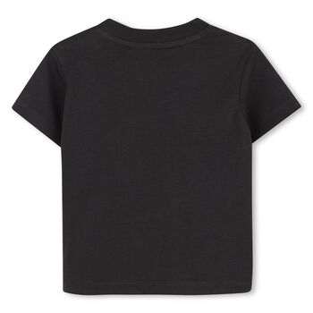 Younger Boys Black Tiger Logo T-Shirt
