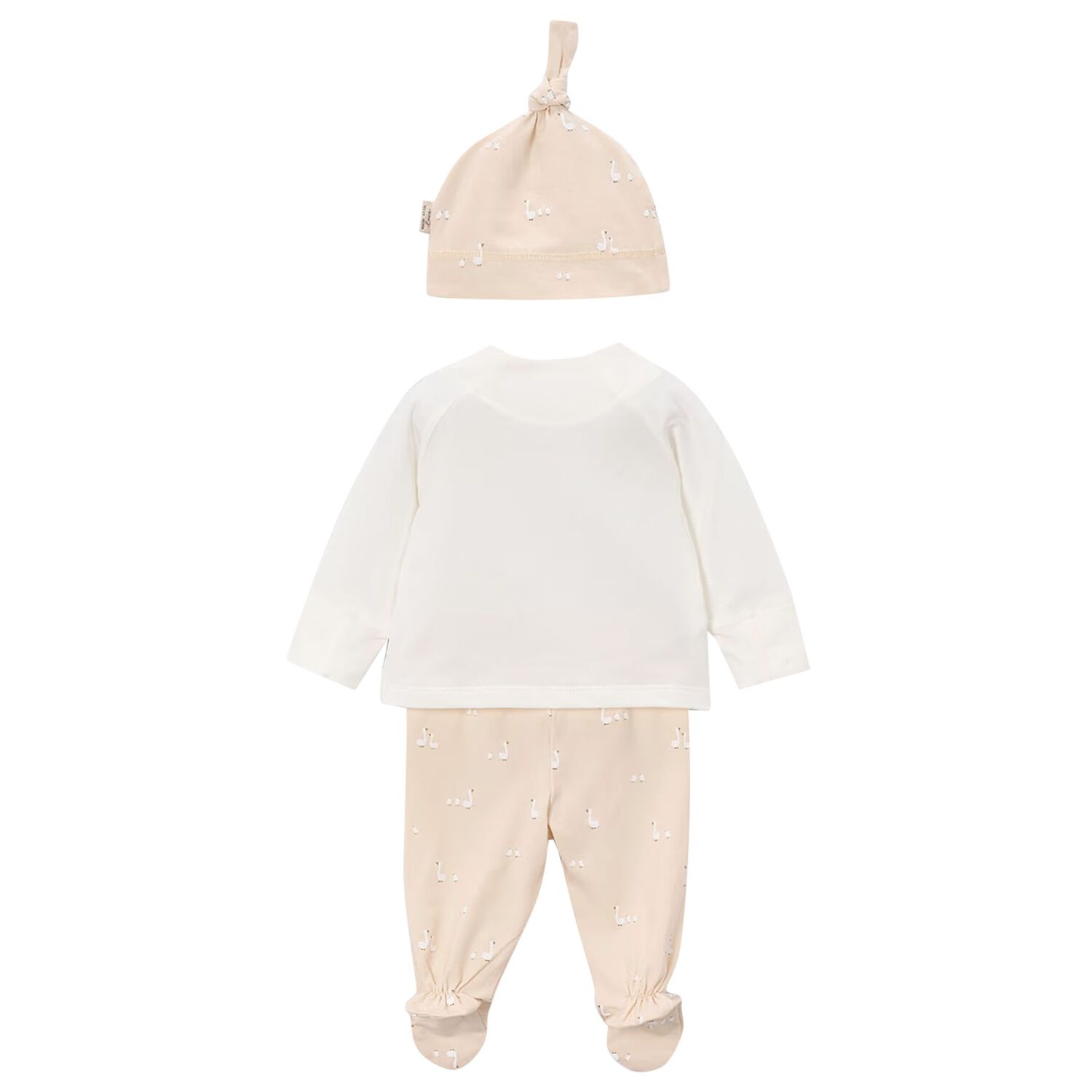 White & Beige 2 Piece Babygrow Set, 3, hi-res