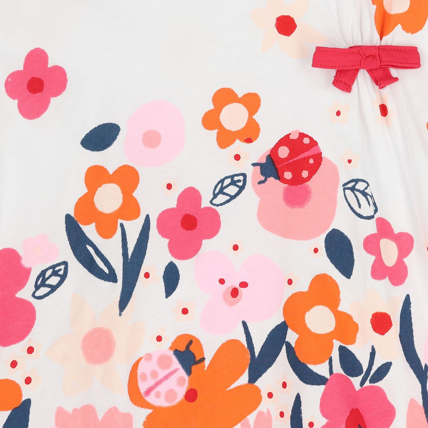 Girls White Floral Dress, 1, hi-res