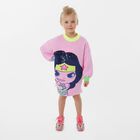 Girls Pink Wonder Woman Sweatshirt Dress, 1, hi-res