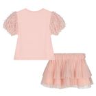 Girls Pink Tulle Blouse, 1, hi-res