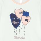 Younger Girls Ivory Balloon Long Sleeve Top, 1, hi-res