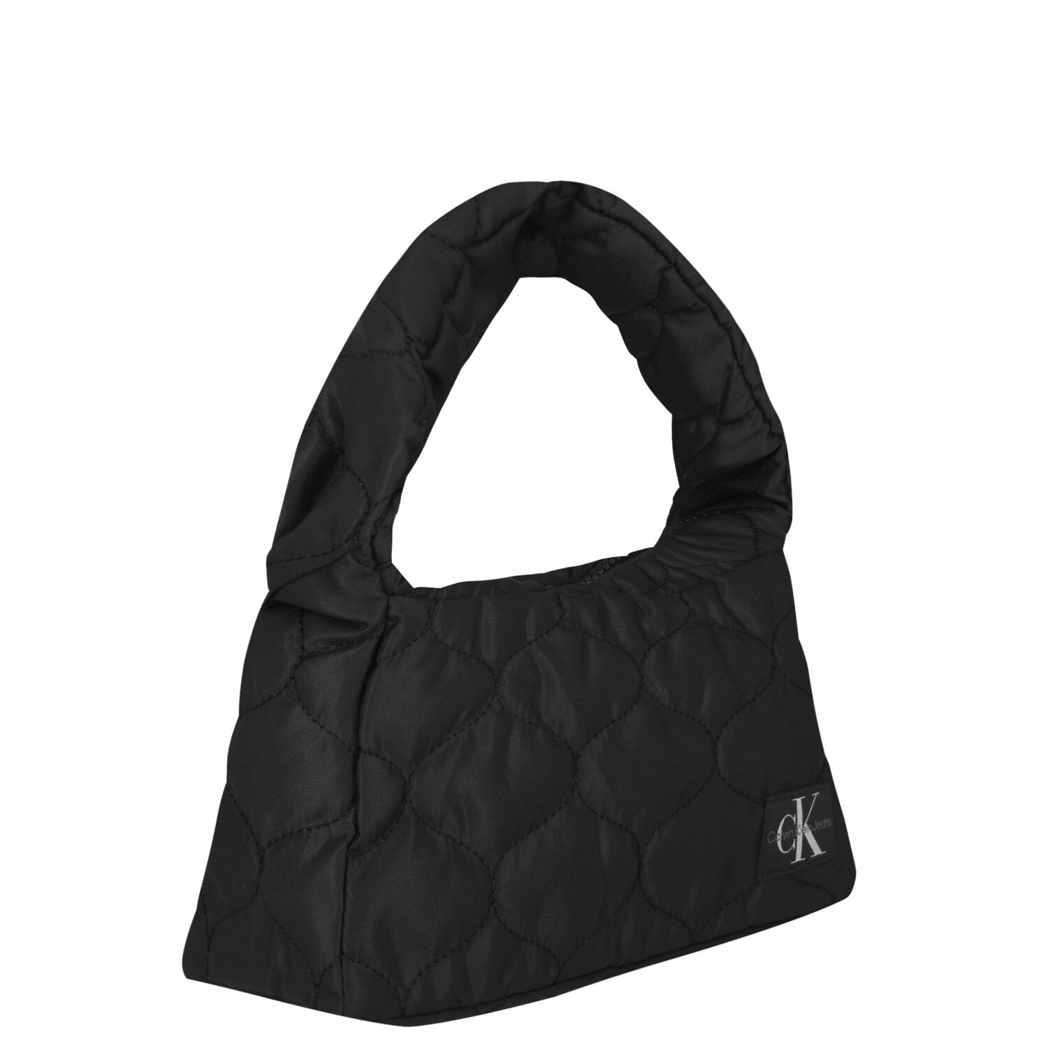 Girls Black Logo Quilted Shoulder Bag, 1, hi-res