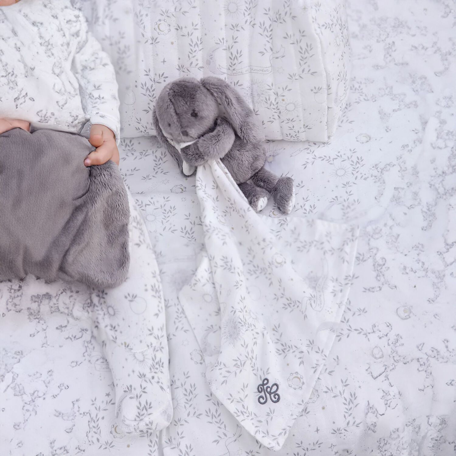 Grey Rabbit Baby Comforter, 1, hi-res