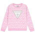 Girls Pink Logo Sweatshirt, 1, hi-res