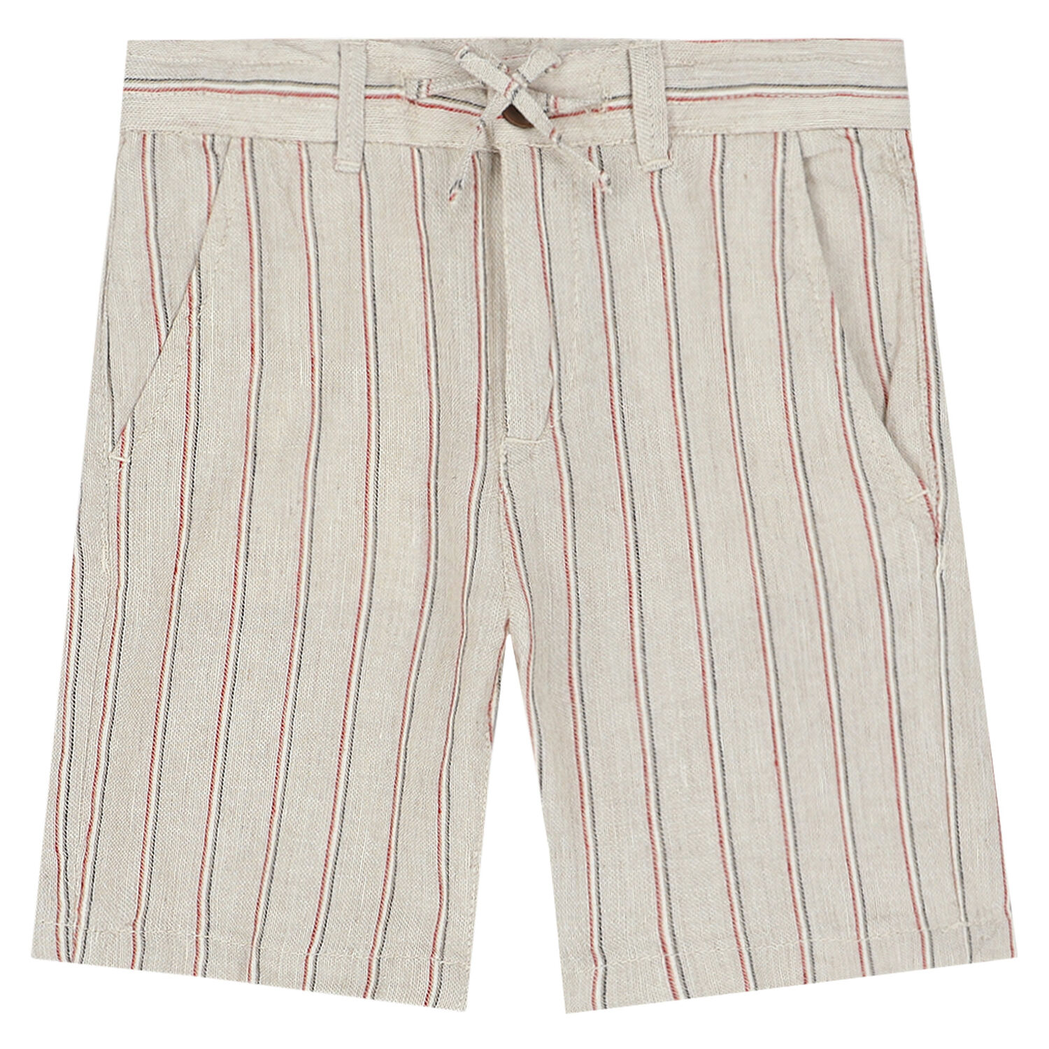 Boys White & Beige Shorts Set, 2, hi-res