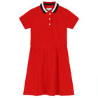 Girls Red Logo Polo Dress, 2, hi-res
