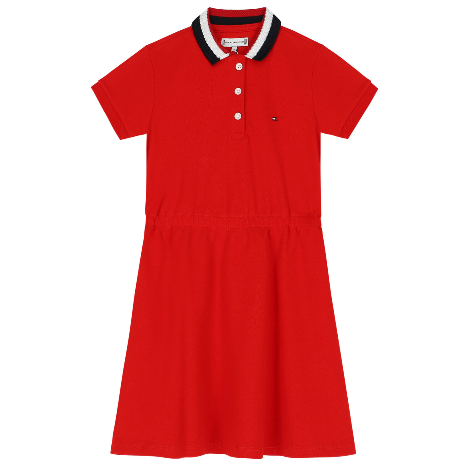 Girls Red Logo Polo Dress, 2, hi-res