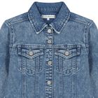 فستان بنات دنيم بالشعار باللون الأزرق, 1, hi-res