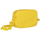 Girls Yellow Logo Leather Bag, 1, hi-res