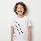 Younger Boys White Logo T-Shirt , 1, hi-res