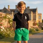 Boys Green Logo Swim Shorts, 1, hi-res