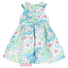 Girls Green & Pink Floral Dress, 1, hi-res