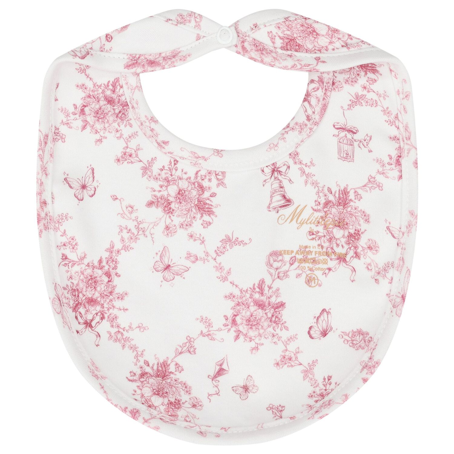 Baby Girls White & Pink Floral & Butterflies Babygrow Set, 1, hi-res image number null