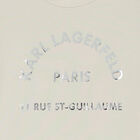  تيشيرت بالشعار باللون البيج للبنات, 1, hi-res