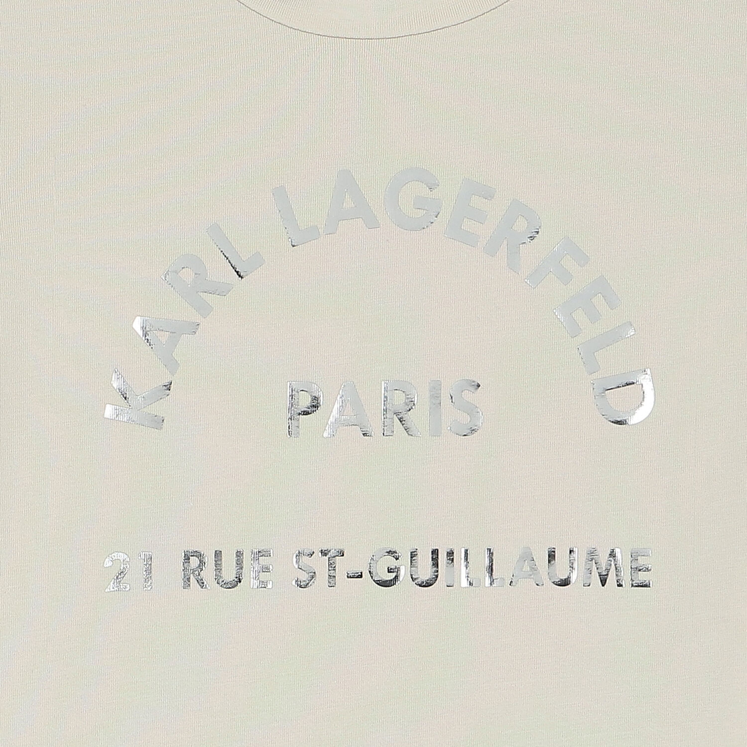  تيشيرت بالشعار باللون البيج للبنات, 1, hi-res