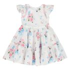 Younger Girls White Florals & Bows Dress, 2, hi-res