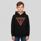 Boys Black Logo Hooded Top, 2, hi-res
