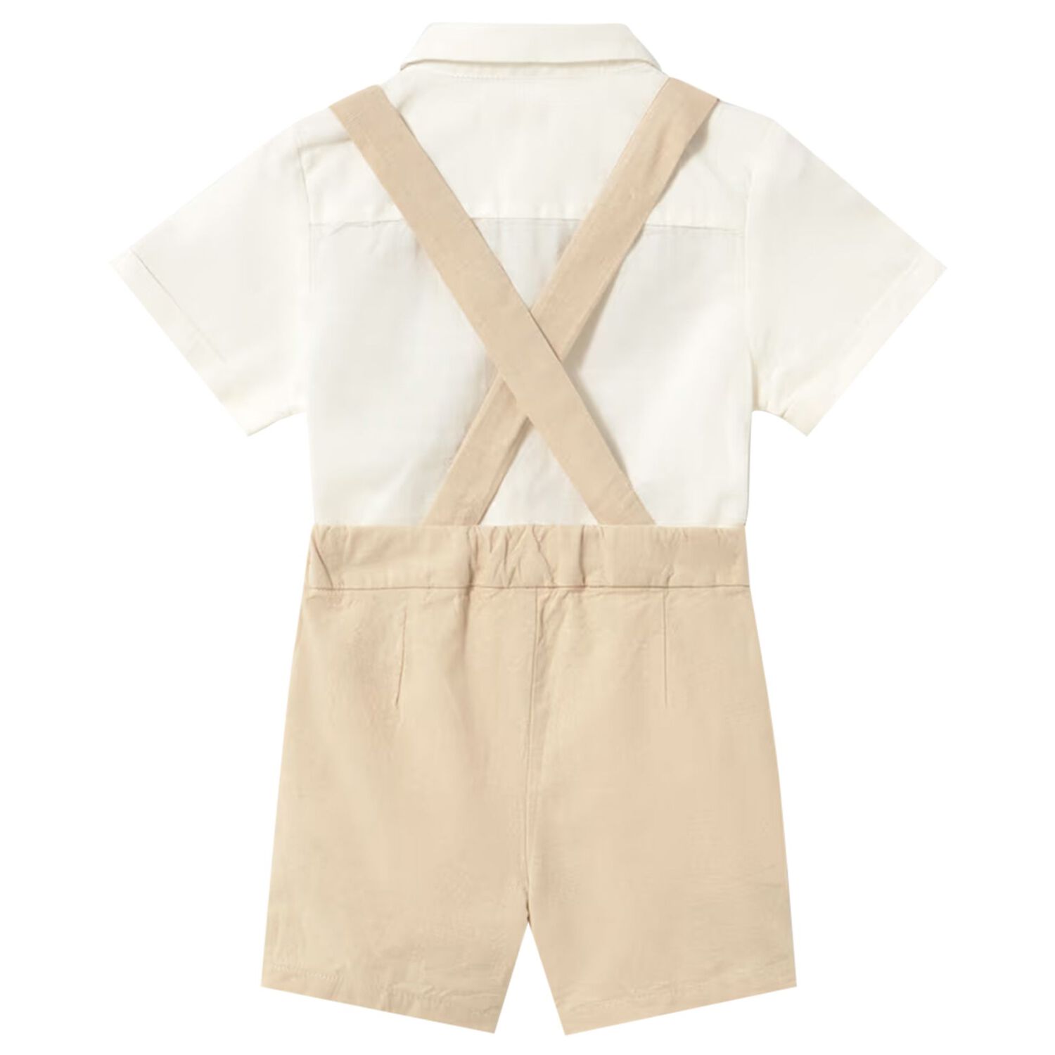 Younger Boys Beige & Ivory Shorts Set, 2, hi-res