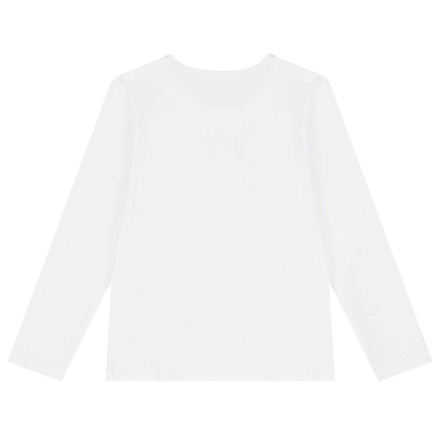 Girls White Bow Long Sleeve Top, 1, hi-res image number null