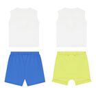 Baby Boys Blue Dino Cotton Shorts Sets ( 2-Pack ), 2, hi-res