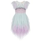 Girls Blue & Lilac Embellished Tulle Dress, 1, hi-res