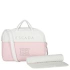 Baby Girls White & Pink Logo Changing Bag, 2, hi-res