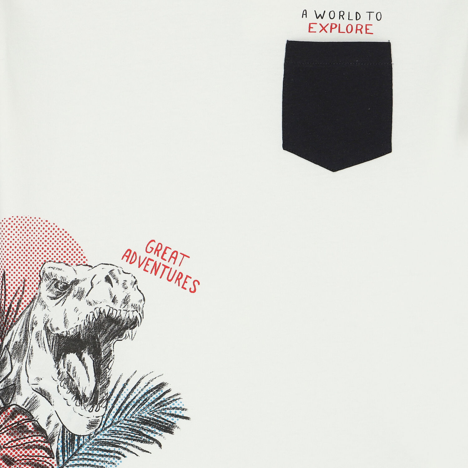 تيشيرت بطبعة ديناصور باللون العاجى للأولاد, 1, hi-res