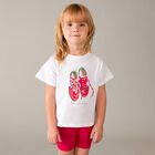 Girls White & Red Cycling Shorts Set, 1, hi-res