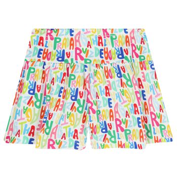 Girls White Logo Shorts