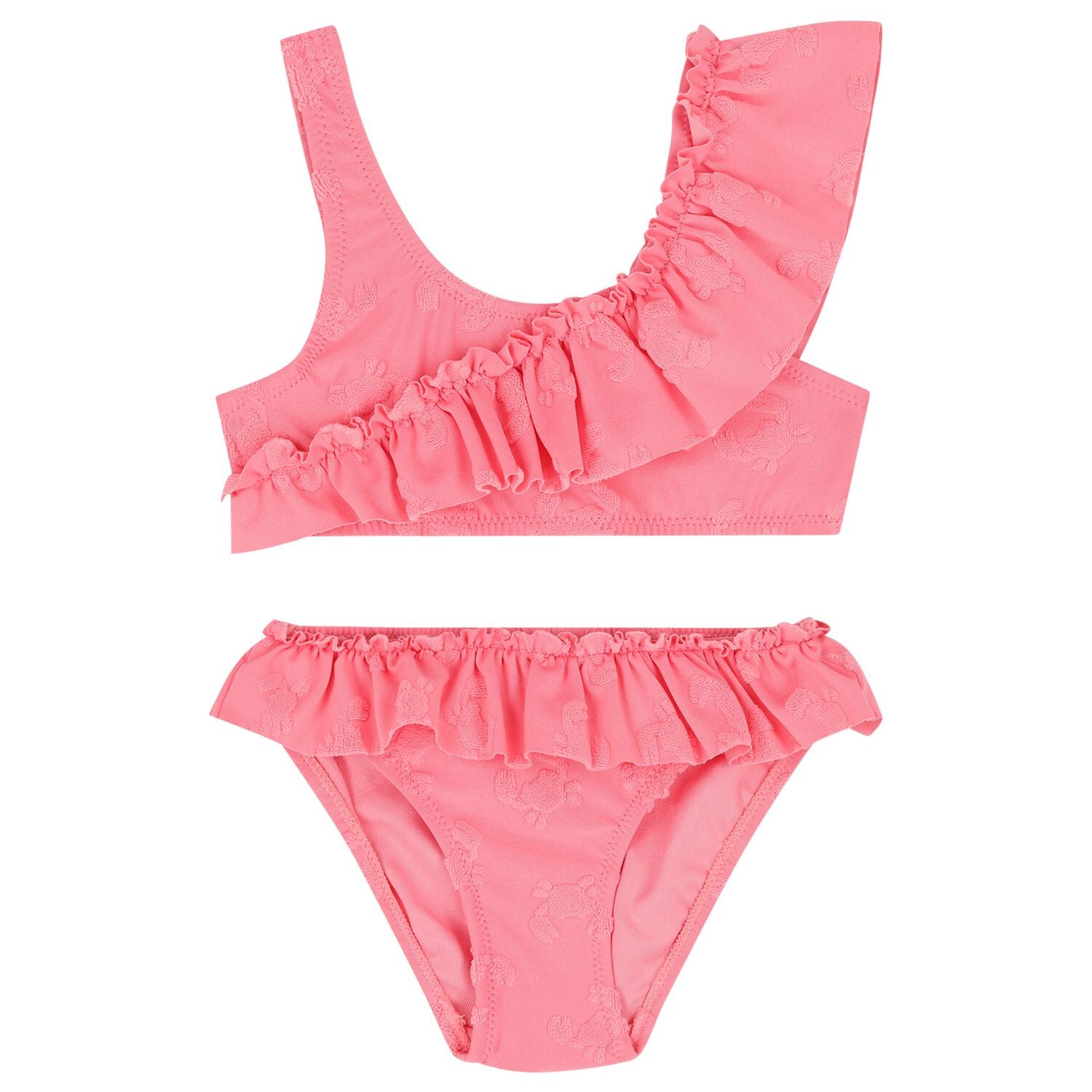 Girls Pink Ruffled Bikini, 2, hi-res