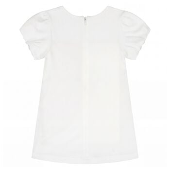 Younger Girls White Bag Dress