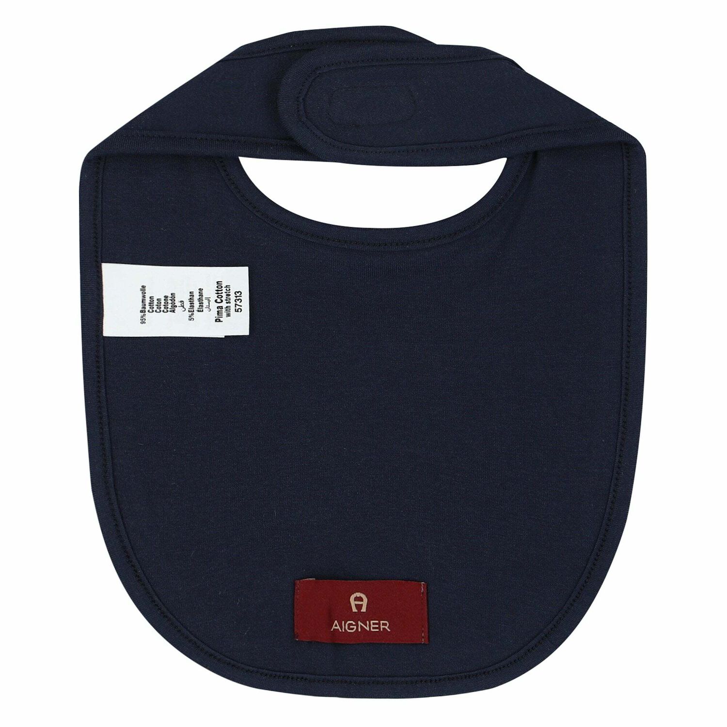 Baby Boys Navy & Gold Logo Bib, 1, hi-res image number null
