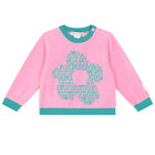 طقم تنورة بنات باللون الوردى والاخضر, 1, hi-res