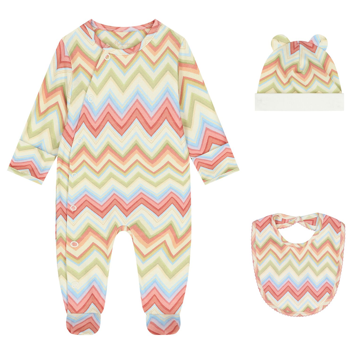 Multi-Coloured Zig Zag Babygrow Gift Set , 2, hi-res