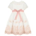 Girls White & Pink Floral Dress , 2, hi-res