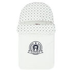Baby Boys White & Navy Logo Nest, 1, hi-res