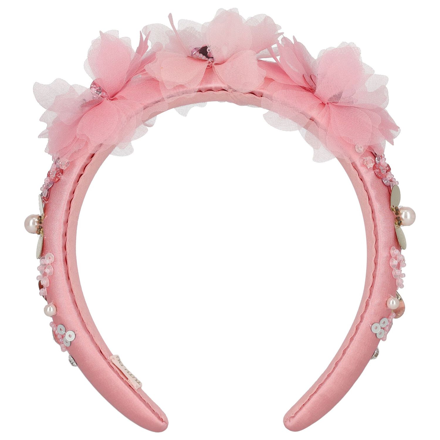 Girls Pink Flower Sequin Headband, 1, hi-res image number null