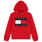 Boys Red Logo Hooded Top, 2, hi-res