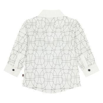 تيشيرت أطفال بالشعار باللون الأبيض للأولاد