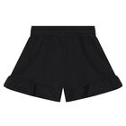 Girls Black Teddy Bear Shorts, 3, hi-res