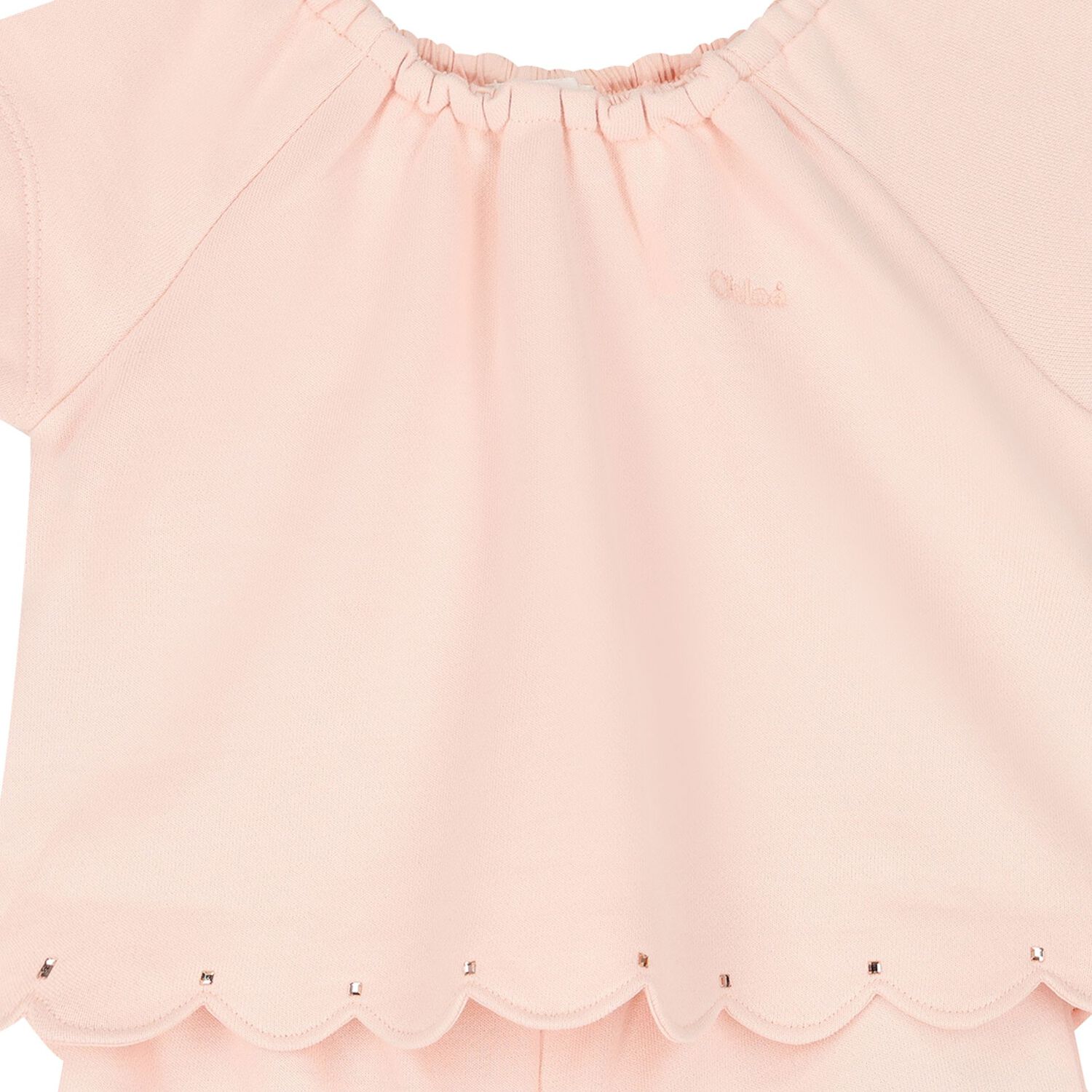 Baby Girls Pink Logo Romper, 1, hi-res