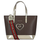 Girls Brown Logo Tote Bag, 1, hi-res