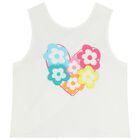 Girls White Flower Shorts Set, 1, hi-res