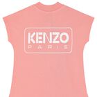 فستان بنات بالشعار باللون الوردي, 1, hi-res